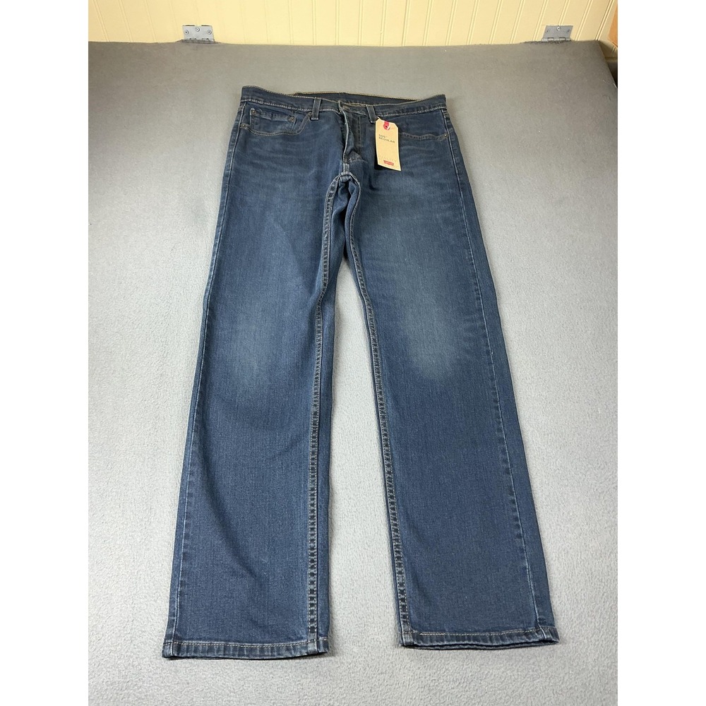 Levis 505 Jeans Mens 32x30 Medium Wash Blue Straight Regular Denim Mexico
